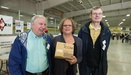 D81 0747 ICOM radio being presented to OARC Hamfest staff in lieu of winner being present